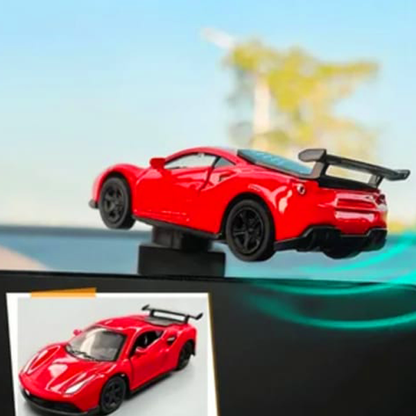 🚗 Rotating Sports Car Dashboard Toy – LED Base Drift Decor
